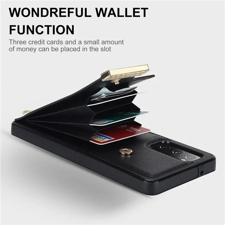 For Samsung Galaxy S20 FE 5G /  S20 FE / S20 FE 2022 / S20 Lite Cell Phone Case TPU+PU Leather Card Holder Cover