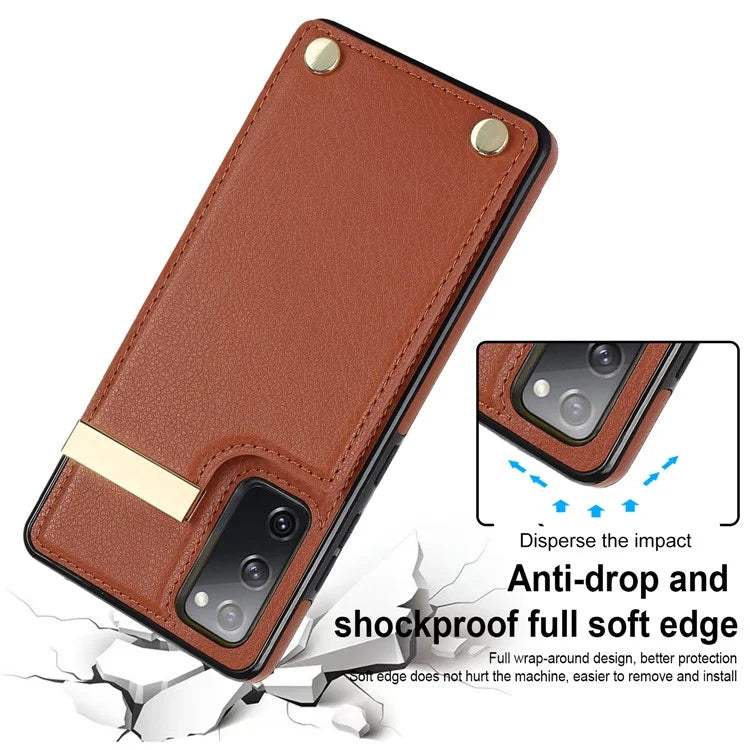 For Samsung Galaxy S20 FE 5G /  S20 FE / S20 FE 2022 / S20 Lite Cell Phone Case TPU+PU Leather Card Holder Cover