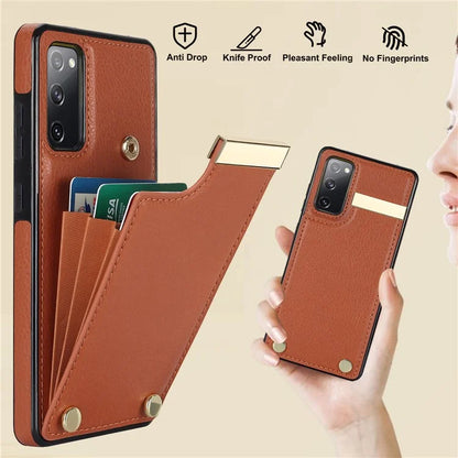 For Samsung Galaxy S20 FE 5G /  S20 FE / S20 FE 2022 / S20 Lite Cell Phone Case TPU+PU Leather Card Holder Cover