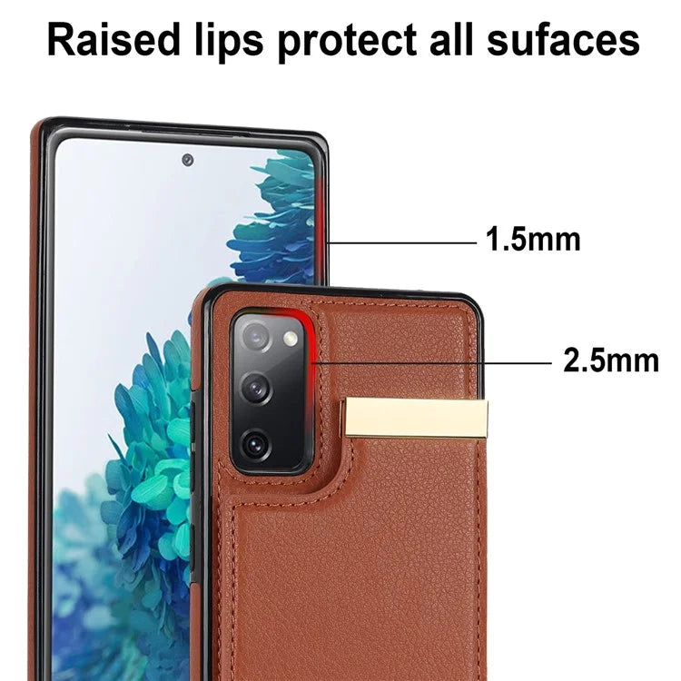 For Samsung Galaxy S20 FE 5G /  S20 FE / S20 FE 2022 / S20 Lite Cell Phone Case TPU+PU Leather Card Holder Cover