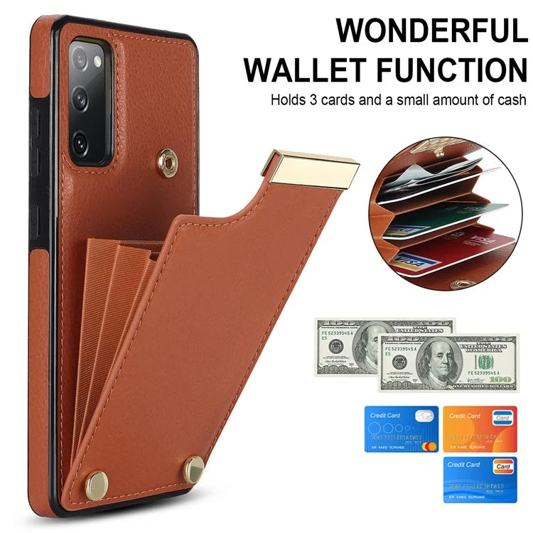 For Samsung Galaxy S20 FE 5G /  S20 FE / S20 FE 2022 / S20 Lite Cell Phone Case TPU+PU Leather Card Holder Cover