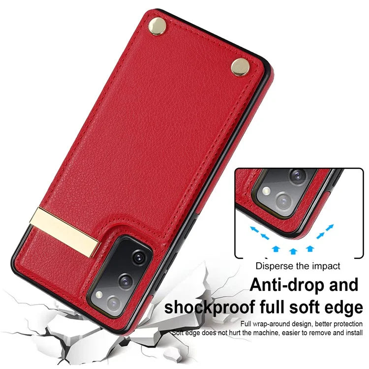 For Samsung Galaxy S20 FE 5G /  S20 FE / S20 FE 2022 / S20 Lite Cell Phone Case TPU+PU Leather Card Holder Cover