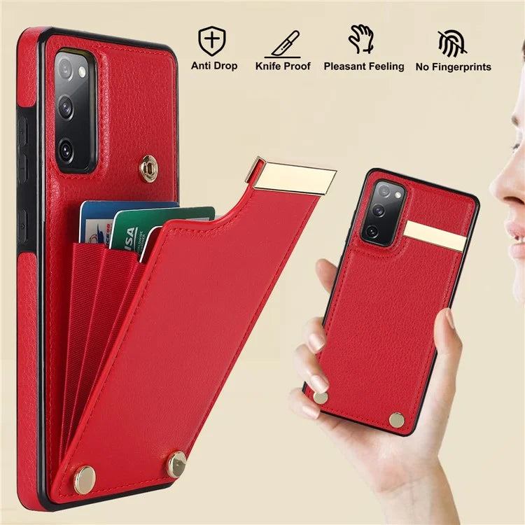 For Samsung Galaxy S20 FE 5G /  S20 FE / S20 FE 2022 / S20 Lite Cell Phone Case TPU+PU Leather Card Holder Cover