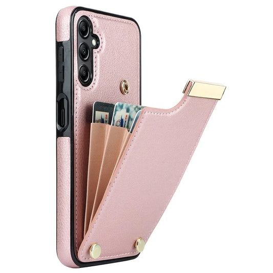 For Samsung Galaxy A14 5G / A14 4G Case Hardware Decor TPU+PU Leather Card Slots Protective Cover