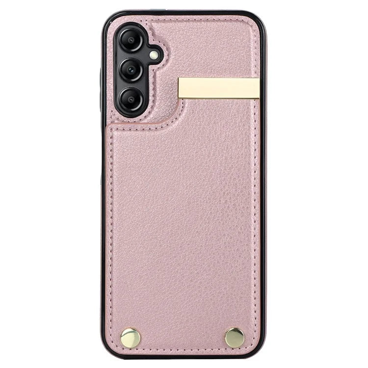 For Samsung Galaxy A14 5G / A14 4G Case Hardware Decor TPU+PU Leather Card Slots Protective Cover