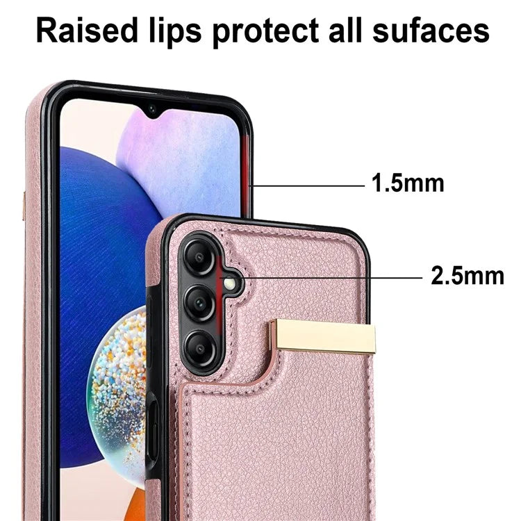 For Samsung Galaxy A14 5G / A14 4G Case Hardware Decor TPU+PU Leather Card Slots Protective Cover