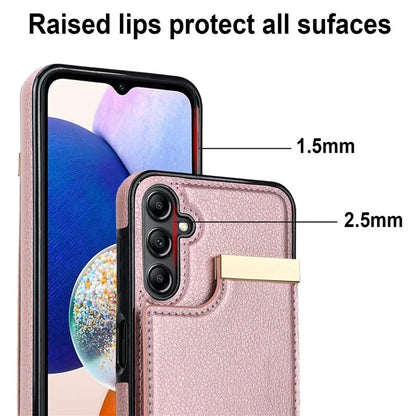 For Samsung Galaxy A14 5G / A14 4G Case Hardware Decor TPU+PU Leather Card Slots Protective Cover