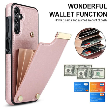 For Samsung Galaxy A14 5G / A14 4G Case Hardware Decor TPU+PU Leather Card Slots Protective Cover
