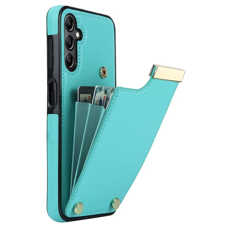 For Samsung Galaxy A14 5G / A14 4G Case Hardware Decor TPU+PU Leather Card Slots Protective Cover