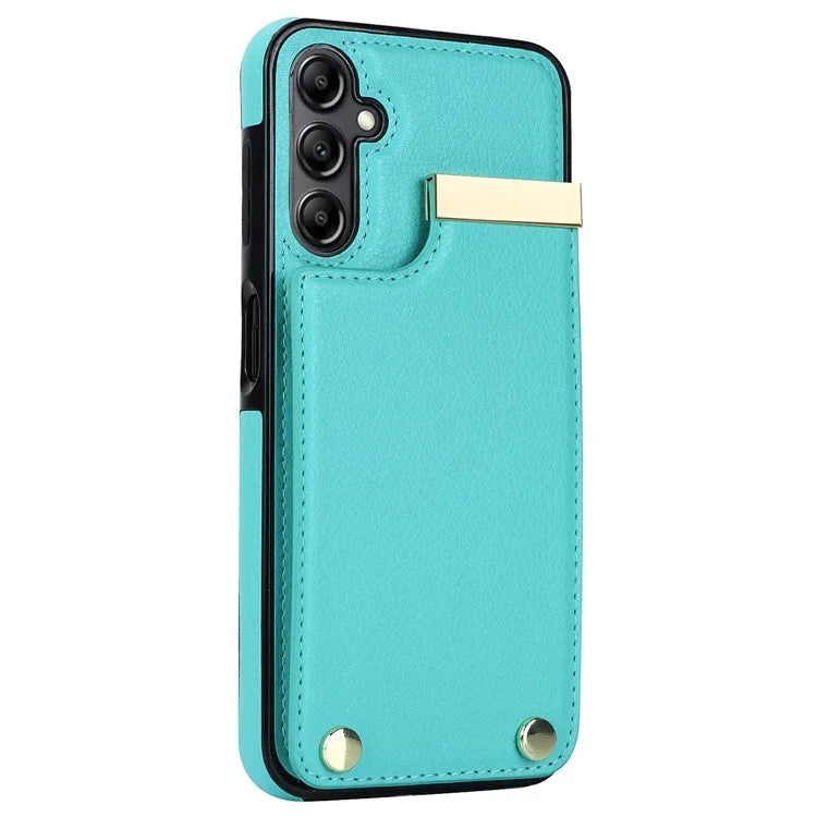 For Samsung Galaxy A14 5G / A14 4G Case Hardware Decor TPU+PU Leather Card Slots Protective Cover