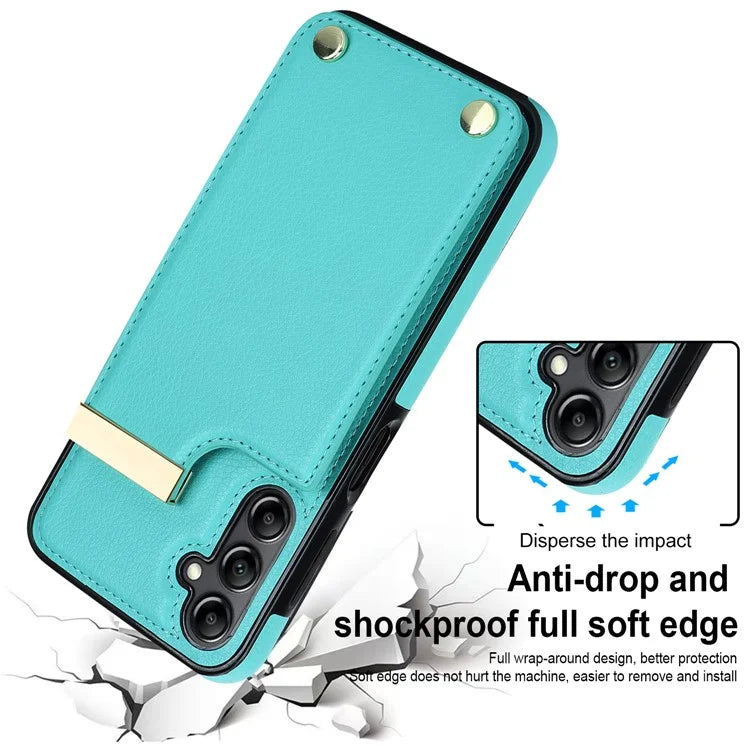 For Samsung Galaxy A14 5G / A14 4G Case Hardware Decor TPU+PU Leather Card Slots Protective Cover