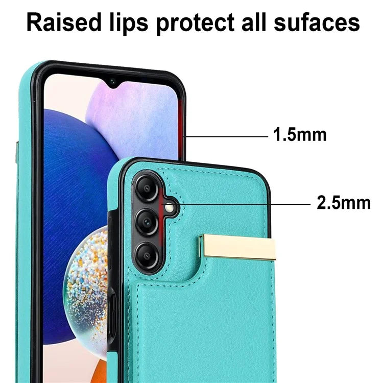 For Samsung Galaxy A14 5G / A14 4G Case Hardware Decor TPU+PU Leather Card Slots Protective Cover