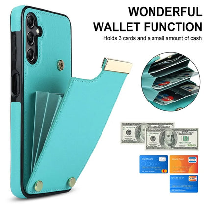 For Samsung Galaxy A14 5G / A14 4G Case Hardware Decor TPU+PU Leather Card Slots Protective Cover