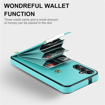 For Samsung Galaxy A14 5G / A14 4G Case Hardware Decor TPU+PU Leather Card Slots Protective Cover