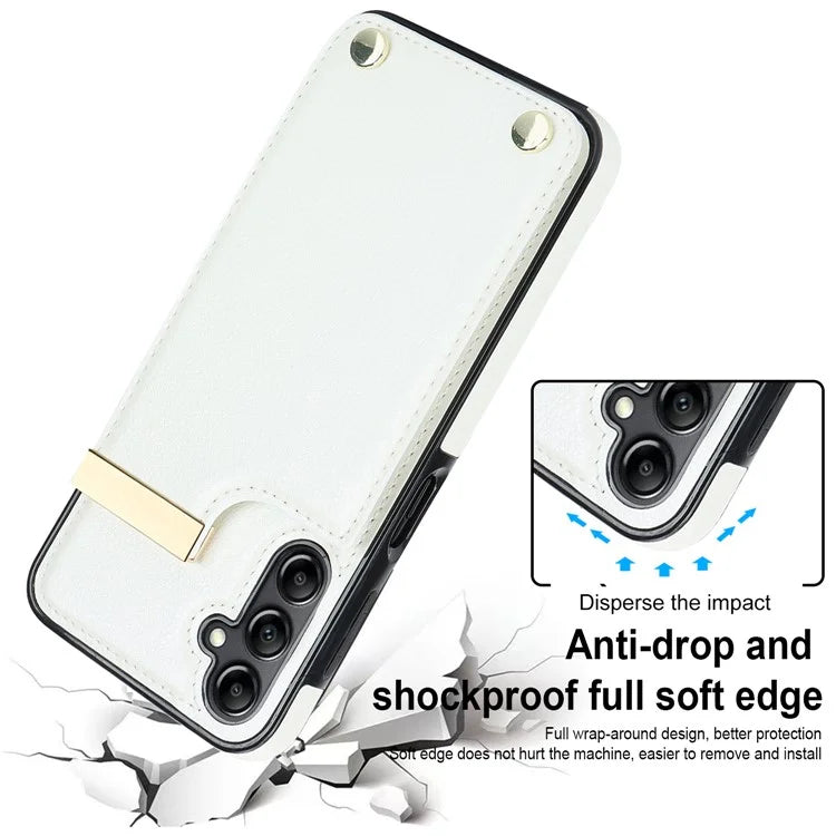 For Samsung Galaxy A14 5G / A14 4G Case Hardware Decor TPU+PU Leather Card Slots Protective Cover
