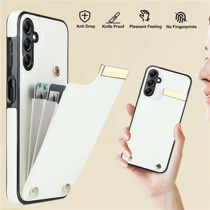 For Samsung Galaxy A14 5G / A14 4G Case Hardware Decor TPU+PU Leather Card Slots Protective Cover