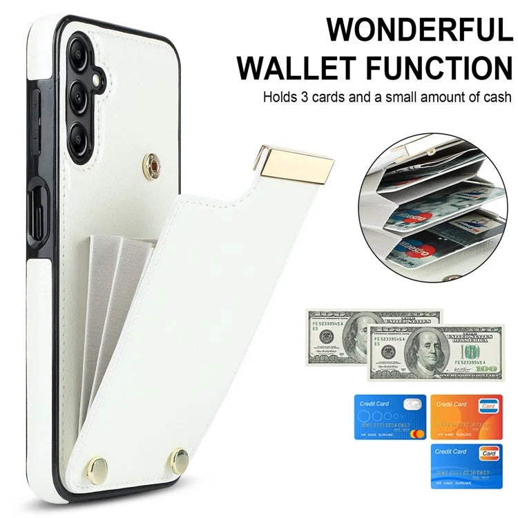 For Samsung Galaxy A14 5G / A14 4G Case Hardware Decor TPU+PU Leather Card Slots Protective Cover