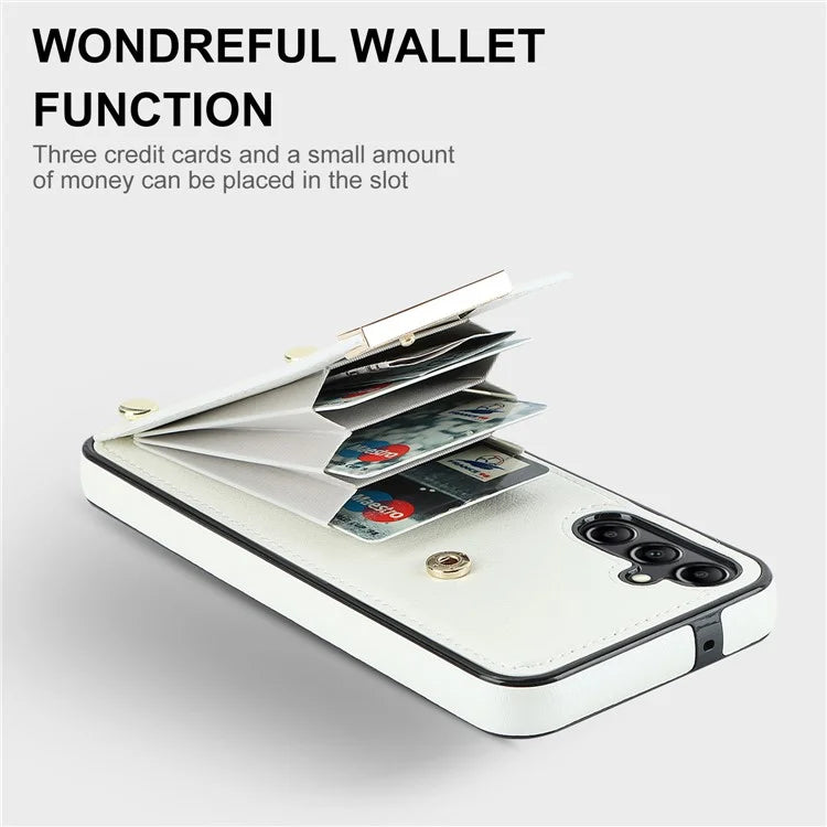 For Samsung Galaxy A14 5G / A14 4G Case Hardware Decor TPU+PU Leather Card Slots Protective Cover
