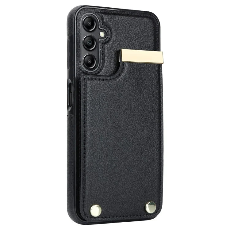 For Samsung Galaxy A14 5G / A14 4G Case Hardware Decor TPU+PU Leather Card Slots Protective Cover