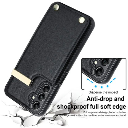 For Samsung Galaxy A14 5G / A14 4G Case Hardware Decor TPU+PU Leather Card Slots Protective Cover