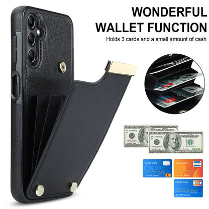 For Samsung Galaxy A14 5G / A14 4G Case Hardware Decor TPU+PU Leather Card Slots Protective Cover