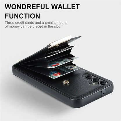 For Samsung Galaxy A14 5G / A14 4G Case Hardware Decor TPU+PU Leather Card Slots Protective Cover