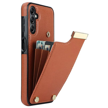For Samsung Galaxy A14 5G / A14 4G Case Hardware Decor TPU+PU Leather Card Slots Protective Cover