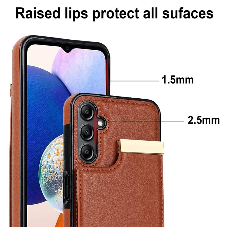 For Samsung Galaxy A14 5G / A14 4G Case Hardware Decor TPU+PU Leather Card Slots Protective Cover