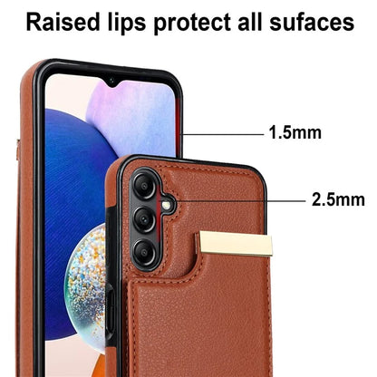 For Samsung Galaxy A14 5G / A14 4G Case Hardware Decor TPU+PU Leather Card Slots Protective Cover