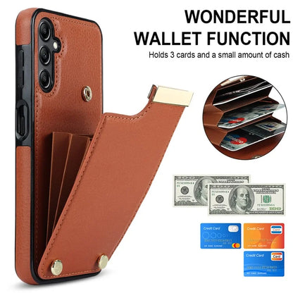 For Samsung Galaxy A14 5G / A14 4G Case Hardware Decor TPU+PU Leather Card Slots Protective Cover