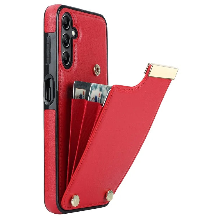 For Samsung Galaxy A14 5G / A14 4G Case Hardware Decor TPU+PU Leather Card Slots Protective Cover