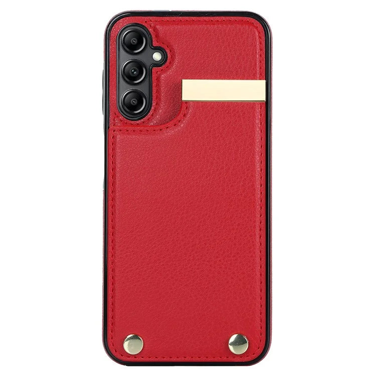 For Samsung Galaxy A14 5G / A14 4G Case Hardware Decor TPU+PU Leather Card Slots Protective Cover