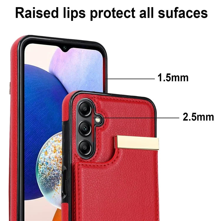 For Samsung Galaxy A14 5G / A14 4G Case Hardware Decor TPU+PU Leather Card Slots Protective Cover