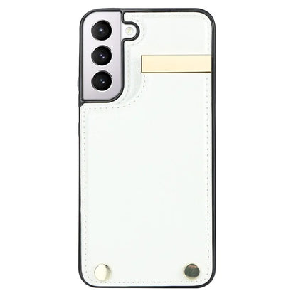 For Samsung Galaxy S22 5G Cover Anti-scratch TPU+PU Leather Metal Decor Smart Phone Case