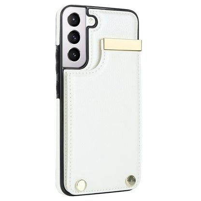 For Samsung Galaxy S22 5G Cover Anti-scratch TPU+PU Leather Metal Decor Smart Phone Case