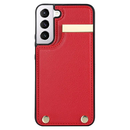 For Samsung Galaxy S22 5G Cover Anti-scratch TPU+PU Leather Metal Decor Smart Phone Case