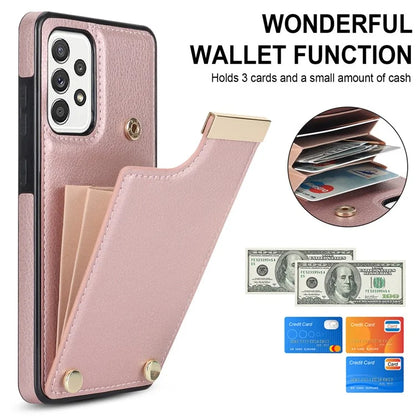 For Samsung Galaxy A52 4G / A52 5G / A52s 5G Case TPU+Leather Metal Decor Phone Cover with Card Holder