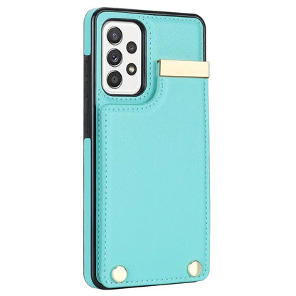 For Samsung Galaxy A52 4G / A52 5G / A52s 5G Case TPU+Leather Metal Decor Phone Cover with Card Holder