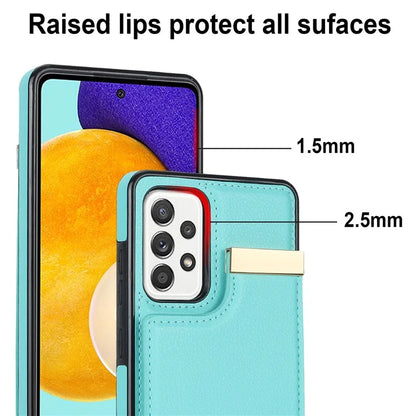 For Samsung Galaxy A52 4G / A52 5G / A52s 5G Case TPU+Leather Metal Decor Phone Cover with Card Holder