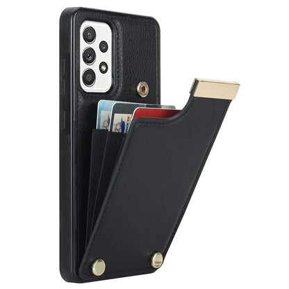 For Samsung Galaxy A52 4G / A52 5G / A52s 5G Case TPU+Leather Metal Decor Phone Cover with Card Holder