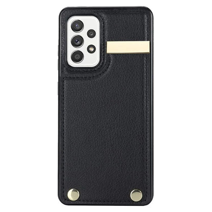 For Samsung Galaxy A52 4G / A52 5G / A52s 5G Case TPU+Leather Metal Decor Phone Cover with Card Holder