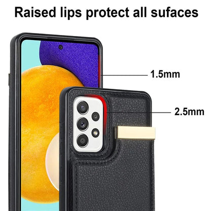 For Samsung Galaxy A52 4G / A52 5G / A52s 5G Case TPU+Leather Metal Decor Phone Cover with Card Holder