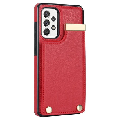 For Samsung Galaxy A52 4G / A52 5G / A52s 5G Case TPU+Leather Metal Decor Phone Cover with Card Holder