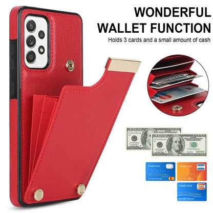For Samsung Galaxy A52 4G / A52 5G / A52s 5G Case TPU+Leather Metal Decor Phone Cover with Card Holder