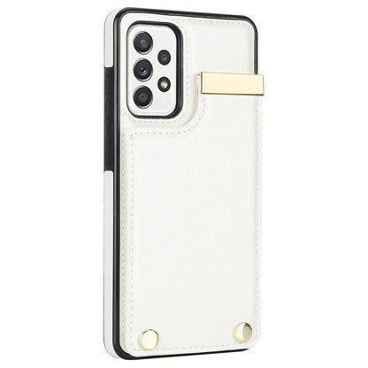 For Samsung Galaxy A52 4G / A52 5G / A52s 5G Case TPU+Leather Metal Decor Phone Cover with Card Holder