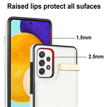 For Samsung Galaxy A52 4G / A52 5G / A52s 5G Case TPU+Leather Metal Decor Phone Cover with Card Holder