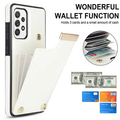 For Samsung Galaxy A52 4G / A52 5G / A52s 5G Case TPU+Leather Metal Decor Phone Cover with Card Holder