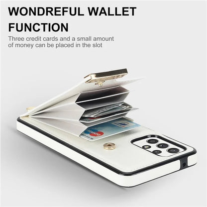 For Samsung Galaxy A52 4G / A52 5G / A52s 5G Case TPU+Leather Metal Decor Phone Cover with Card Holder