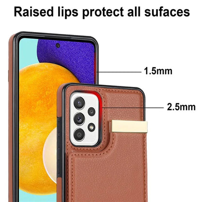For Samsung Galaxy A52 4G / A52 5G / A52s 5G Case TPU+Leather Metal Decor Phone Cover with Card Holder