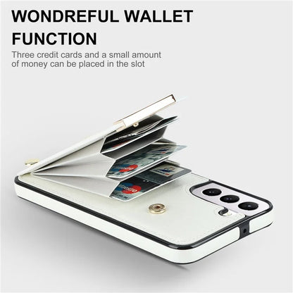 For Samsung Galaxy S22+ 5G Cell Phone Case Hardware Decor TPU+PU Leather Card Holder Cover